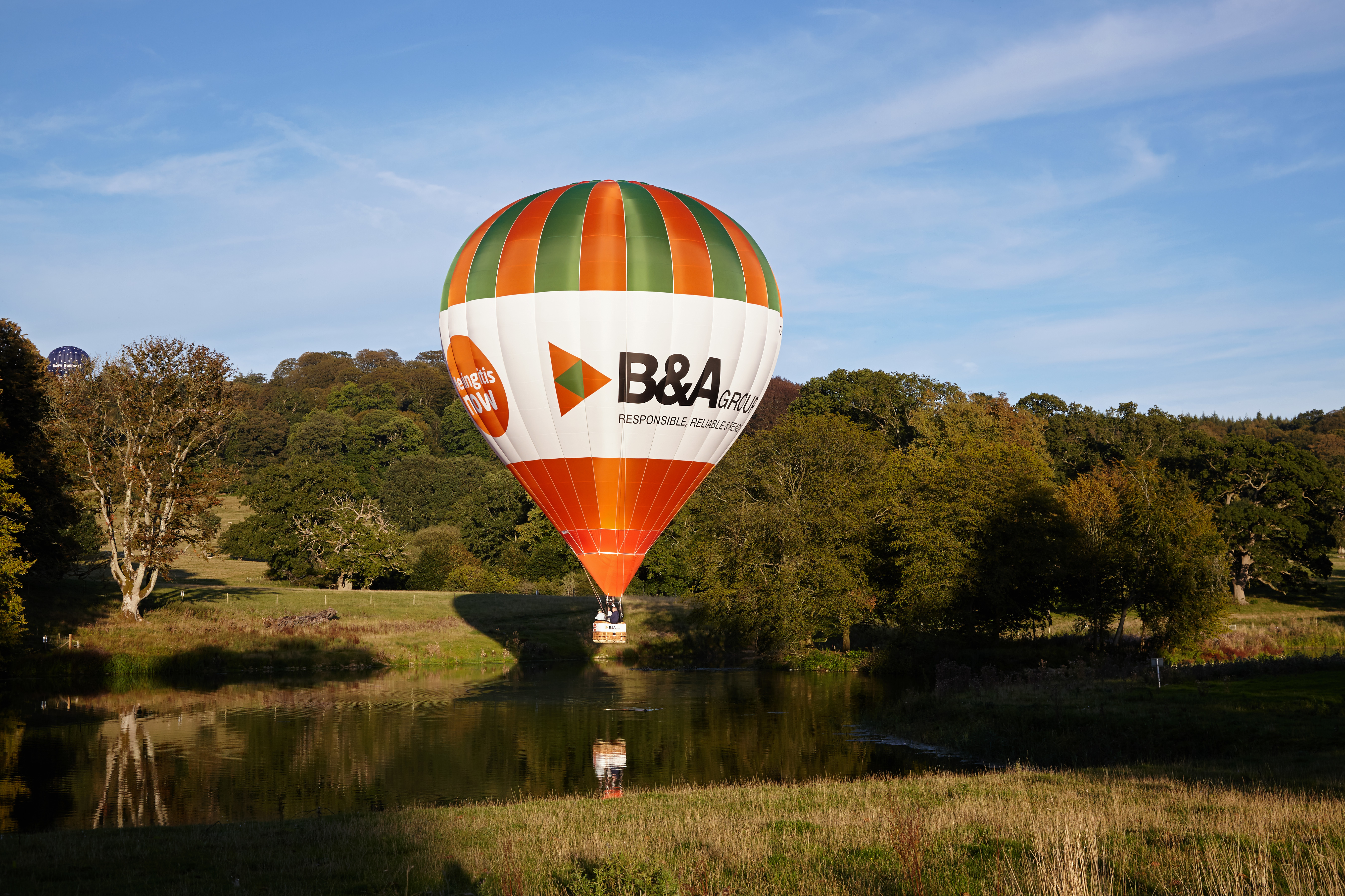 B&A Group branded hot air balloon