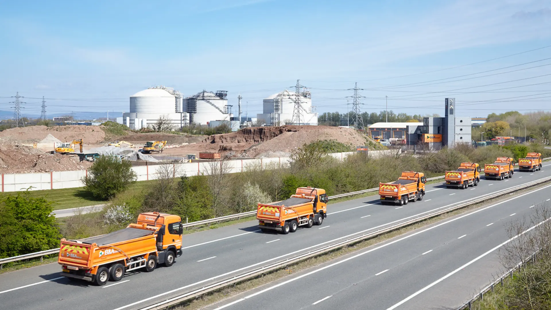 Trucks passing the B&A group offices